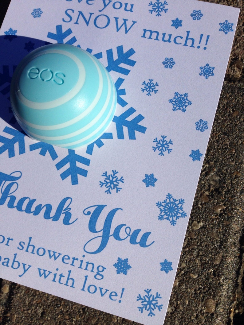 Love you SNOW much baby shower favor printable EOS lip
