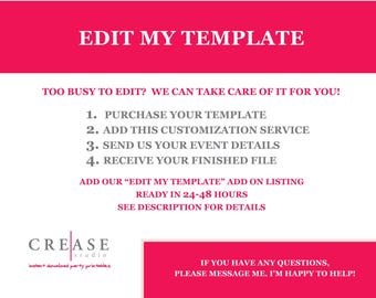 Canva Template Customization Service – We Personalize Your Template for You – Etsy Template Edit – Custom Printable Personalization Add On