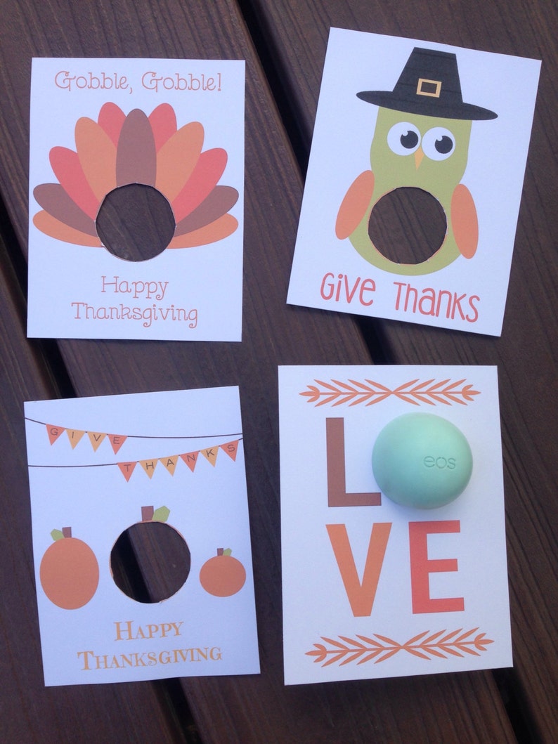 Thanksgiving Cards/gift Tags for EOS Lip Balm Printable - Etsy Canada