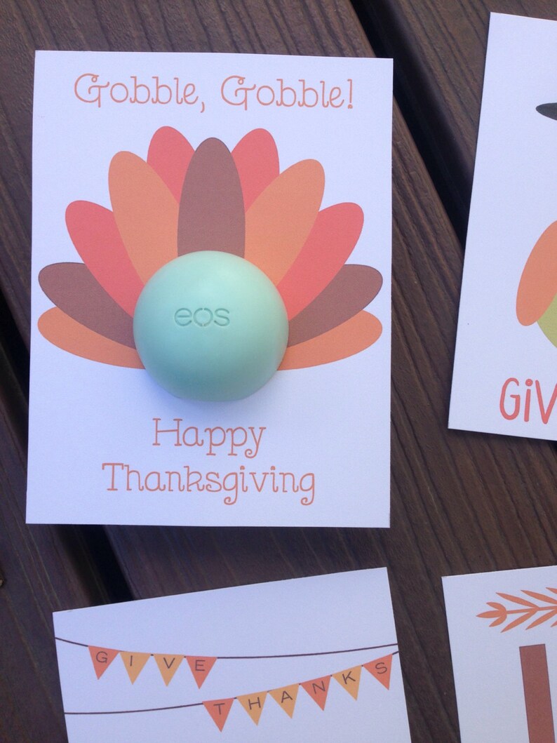Thanksgiving Cards/gift Tags for EOS Lip Balm Printable - Etsy Canada
