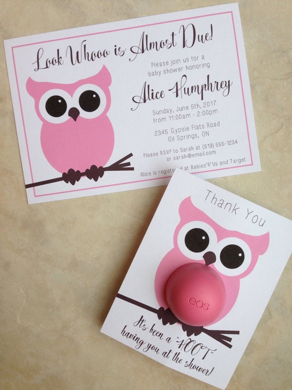 Owl Themed Baby Shower Invitation 5x7 Printable Matching EOS | Etsy