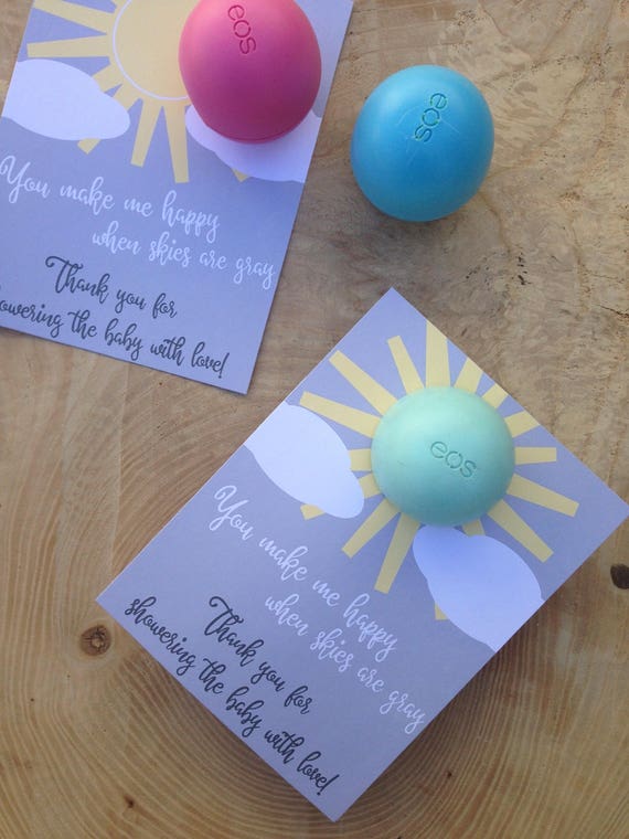 50x Lippenbalsam „Here Comes The Sun“ – Geschenk-Set Für Babyparty, Mit Dankeskarten & Beuteln