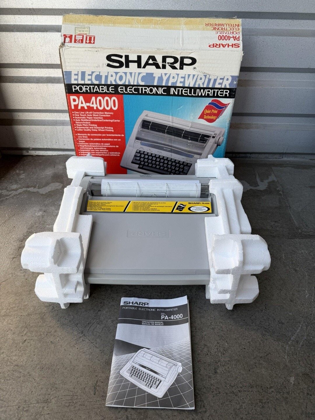 VINTAGE NOS Sharp PA-4000 Portable Electronic Typewriter W/original Box ...