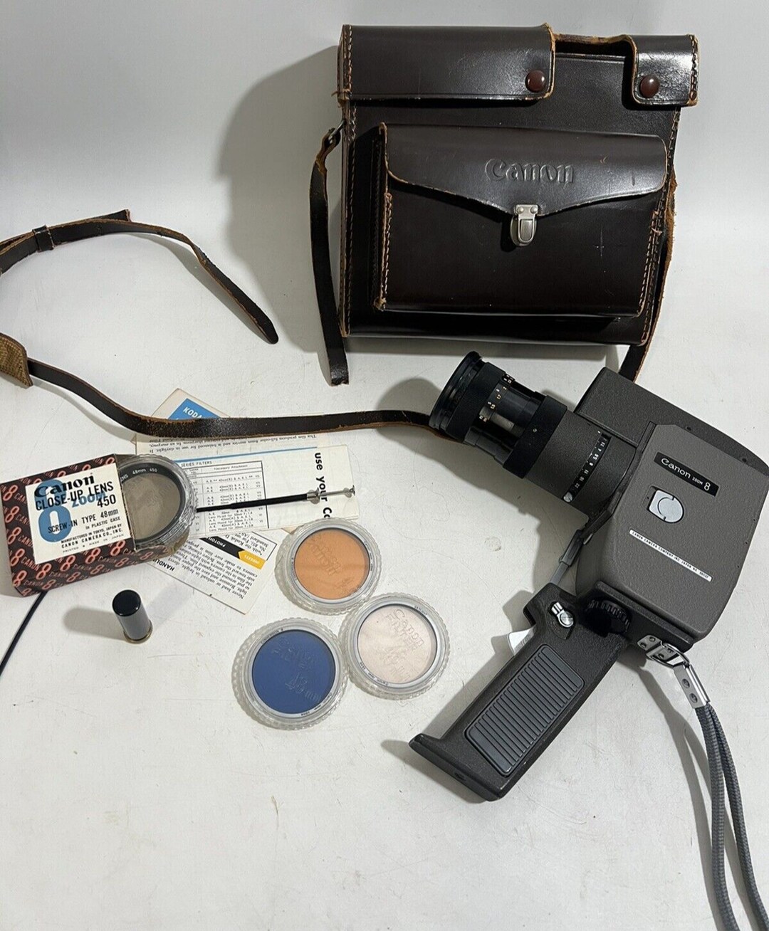 Caméra Canon Zoom Reflex 8-2 + Grip 8mm – Vintage, Fonctionne, Bon état