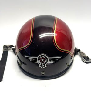 VINTAGE Rare RED/BROWN Harley Davidson Bell Motorcycle Helmet