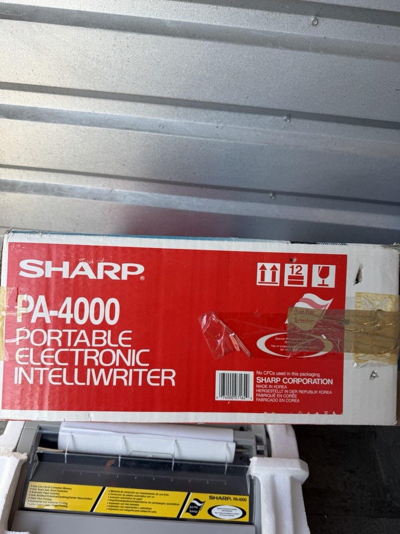 VINTAGE NOS Sharp PA-4000 Portable Electronic Typewriter W/original Box ...