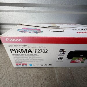 Impresora fotográfica de inyección de tinta Canon Pixma iP2702, paquete sellado original. imagen 2