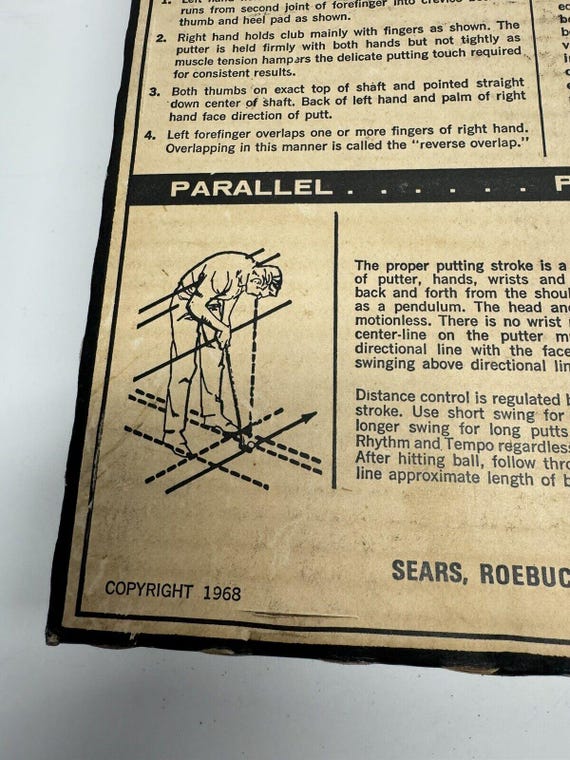 ANCIENNE emballage scellé 1968 Sears PUTT retour MODÈLE 82945