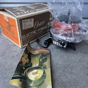 Vintage NOS Oster 681 FLAME Electric Fondue Set Aluminum