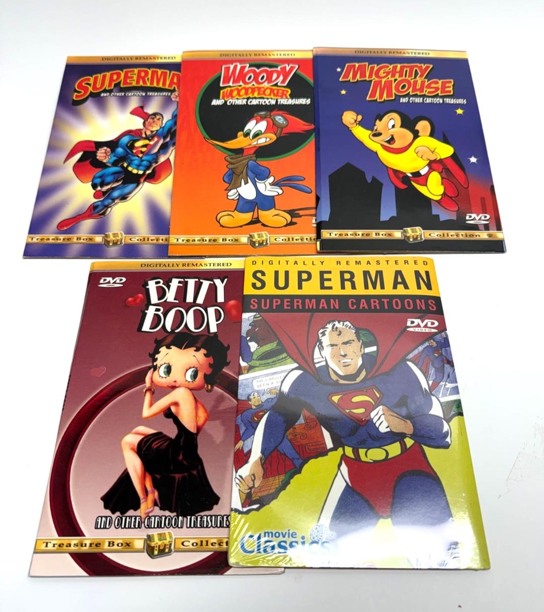VINTAGE 5 Classic Cartoon Dvds Superman Betty Boop Mighty Mouse - Etsy