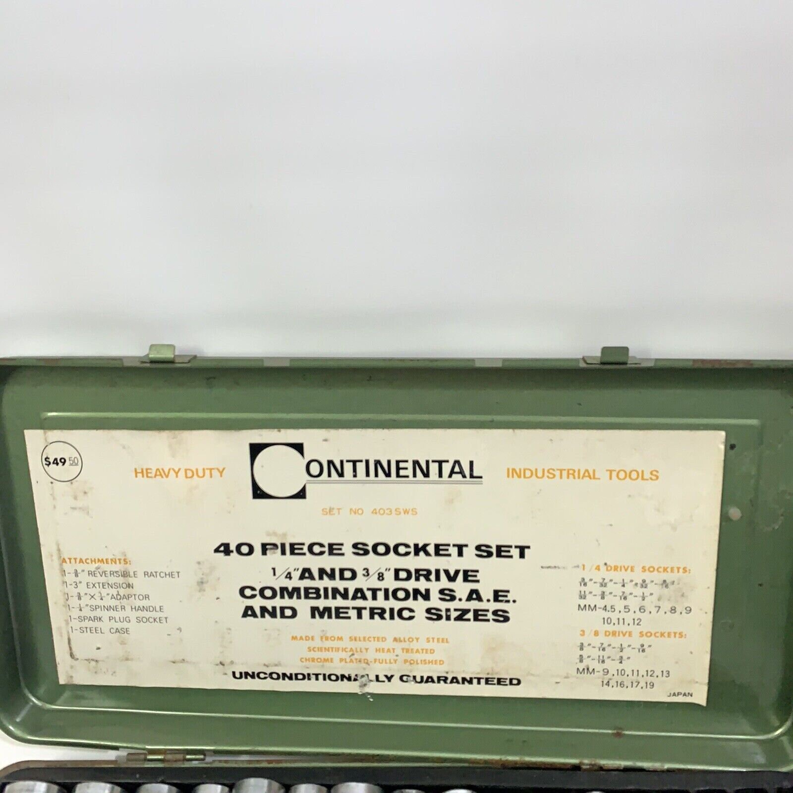 ヴィンテージ器具 Vintage Continental 40 Piece Socket Set Industrial Tools