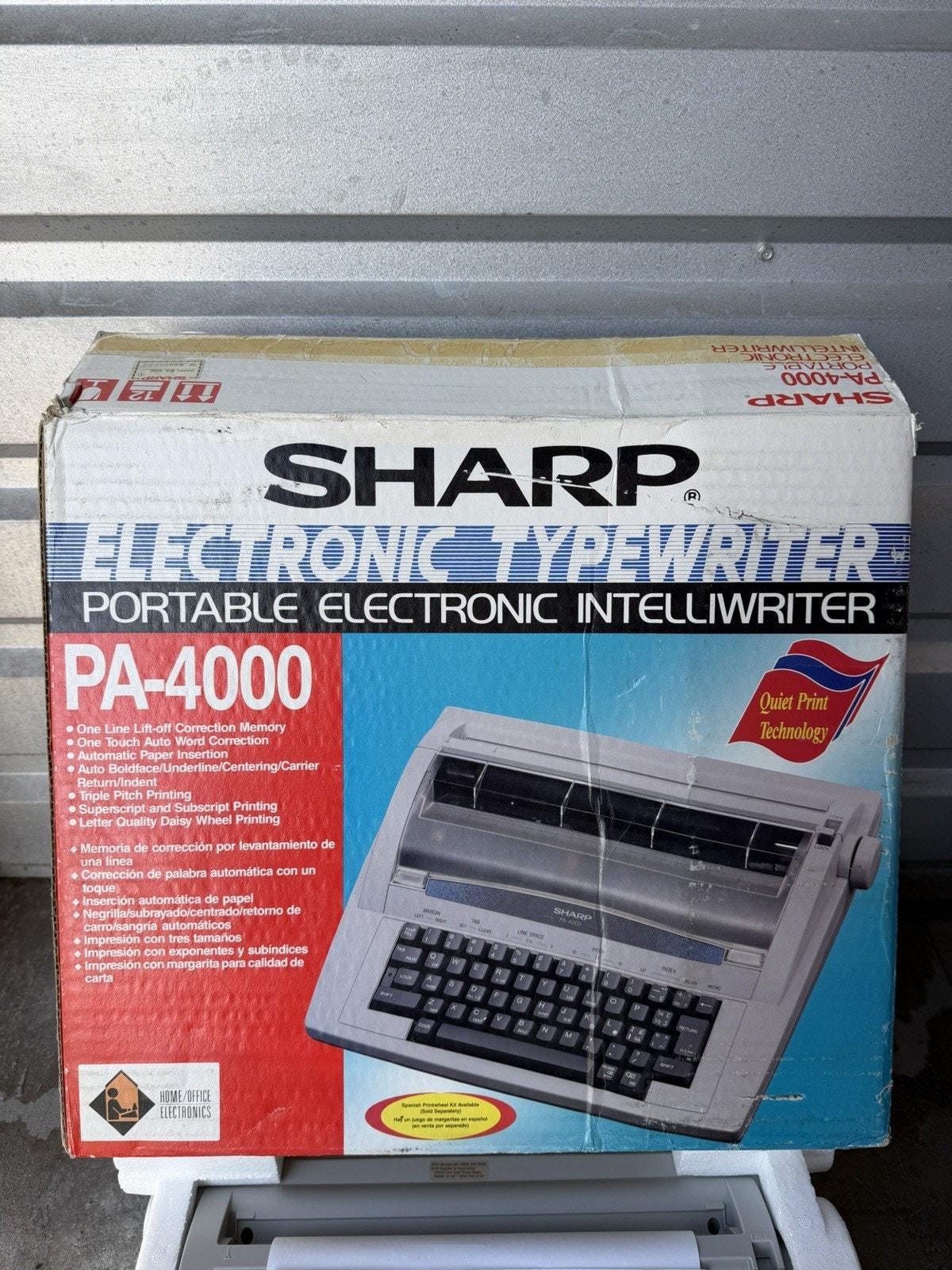 VINTAGE NOS Sharp PA-4000 Portable Electronic Typewriter W/original Box ...