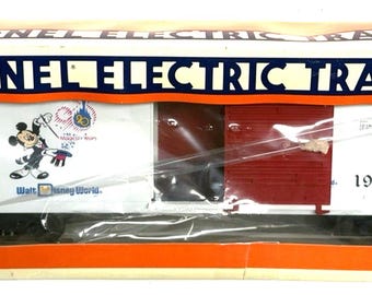 Vagón de caja Lionel 6-19246 Disney World de colección vintage, 20.º aniversario, Hi-Cube Mickey Mouse