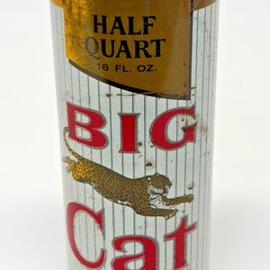Vintage 1969 Big Cat Malt Liquor Steel Pull Tab Beer Can Pabst