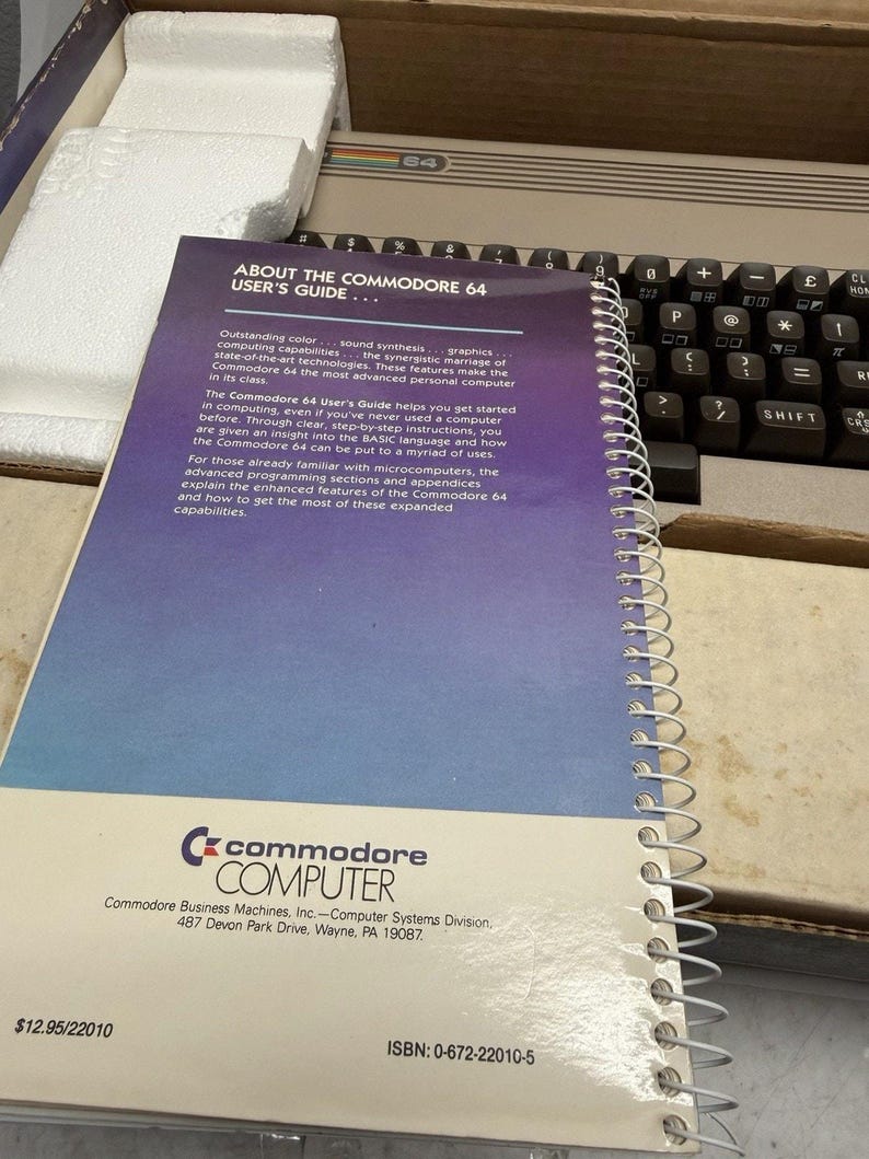 VINTAGE 1992 Commodore 64 C64 Breadbin Computer System - Cosmetic ...