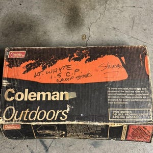 VINTAGE Original Box Coleman 2 Burner Propane Gas Camp Stove 5410-708 Avocado