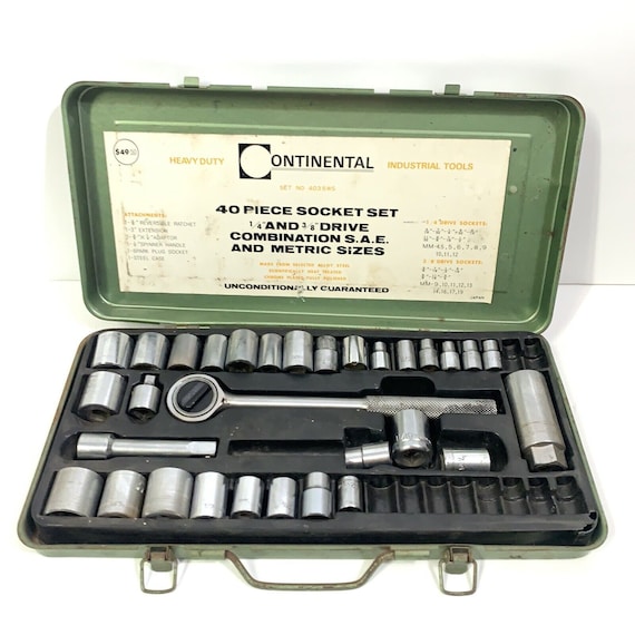 Vintage Continental 40 Piece Socket Set Industrial Tools