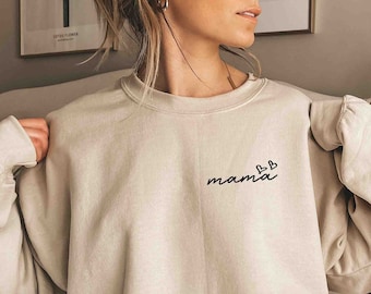 Sweatshirt minimaliste pour maman, col rond pour maman, cadeau pour la fête des mères
