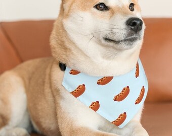 Hot Dog Print Hundehalsband Bandana | Haustier-Schal