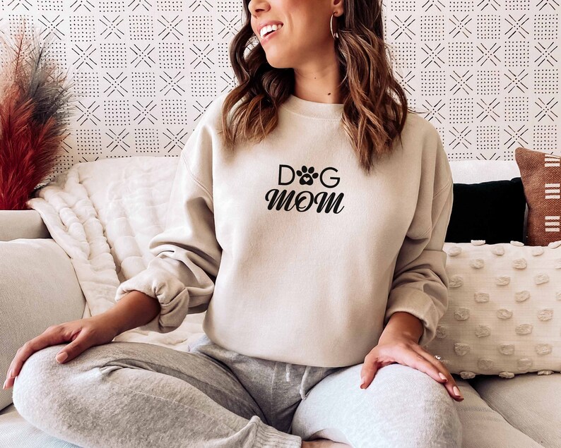 Dog Mom Crewneck Sweatshirt: Dog Lovers Gift image 2