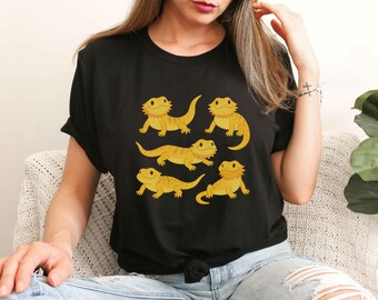 Cute Bearded Dragon T-Shirt, Funny Reptile Shirt for Lizard Lovers, Bearded Dragon Mom Tee, Kawaii Pet Lizard Graphic Tee