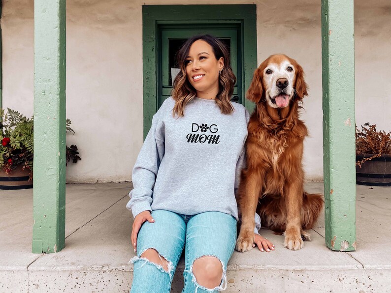 Dog Mom Crewneck Sweatshirt: Dog Lovers Gift image 1