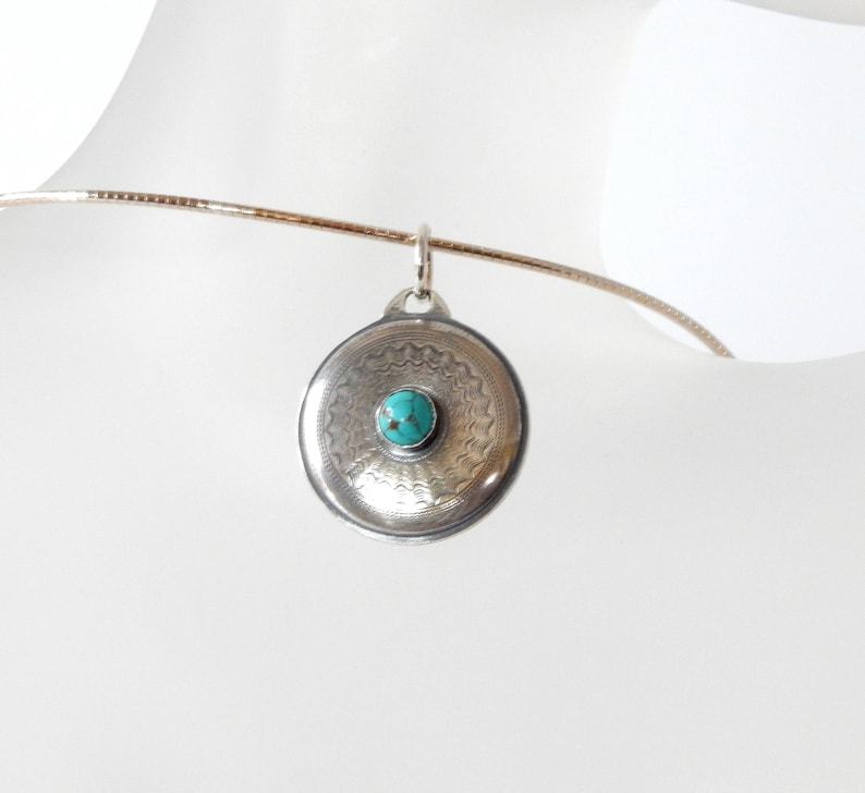 Turquoise Necklace Boho Necklace Natural Gemstones Sterling Silver Layering Necklace Turquoise Jewelry Boho Jewelry Gift For Her