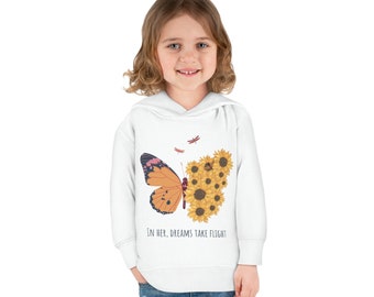 Girls Toddler Butterfly Pullover Fleece Hoodie