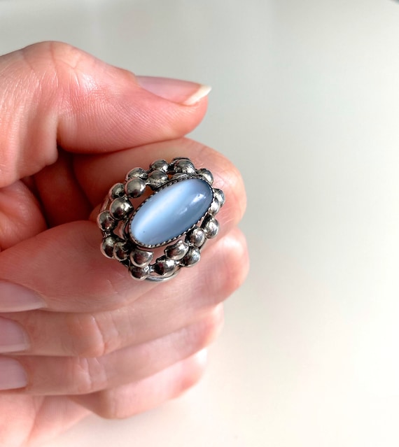 Vintage Mid Century Modern Moonstone Glass Stone Ster… Gem