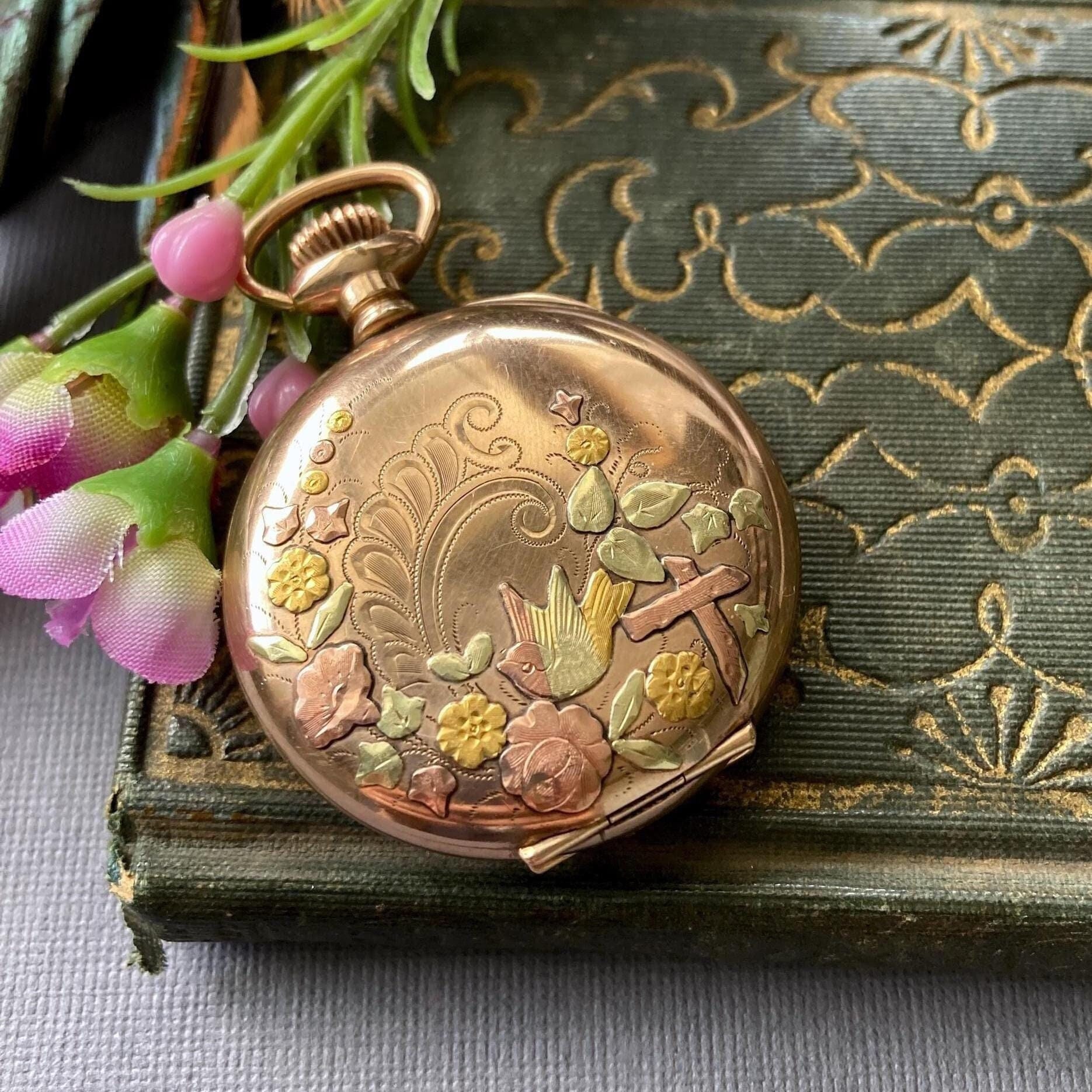 Vintage Elgin Gold Elgin Small Pocket Watch Beautiful Antique