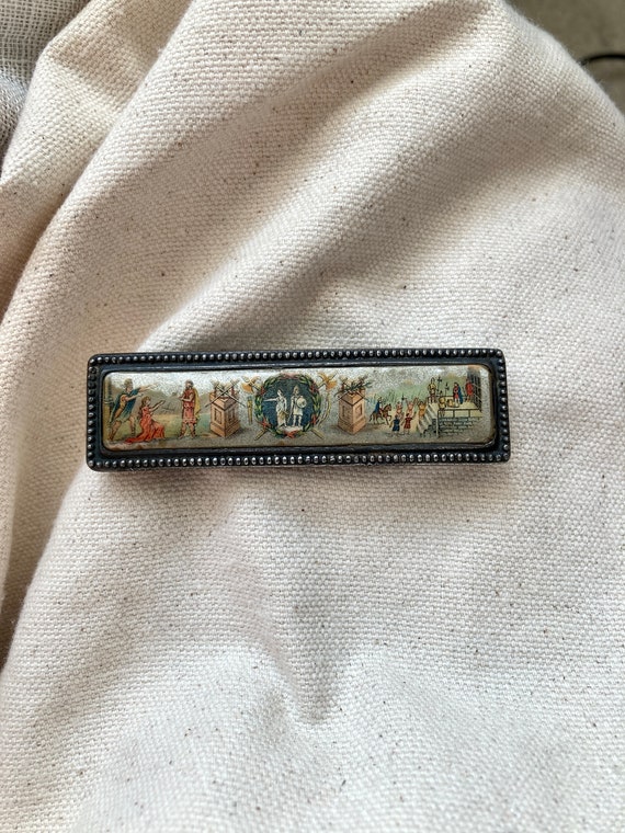 Unusual Antique Victorian Scenic Bar Brooch Pin -… - image 9