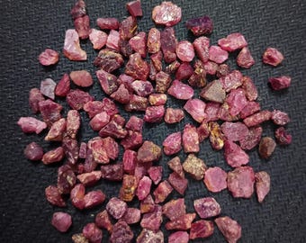 20 Piece Raw Ruby Lot | Natural Rough Red Gemstones (4-7 MM)