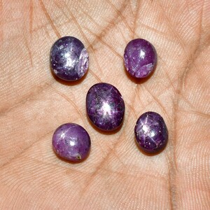 Natural Star Ruby Polished Oval Cabochon Loose Gemstone Cab 5Pcs