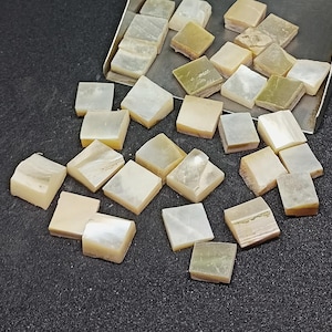 25Pcs Natural White Mother Of Pearl Shell Rectangle Slab - 8-10mm MOP Inlay Blanks. shell, Polished. For Guitar Inlay