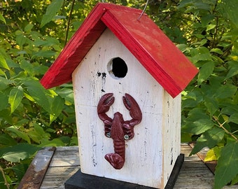 Birdhouse Primitive Large Metal Crab