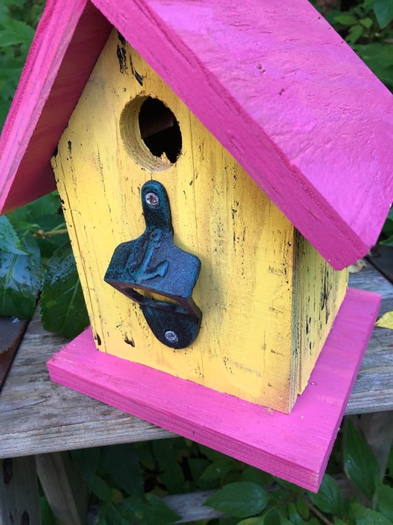 Primitive Birdhouse Rustic Metal Bottle Opener image 2