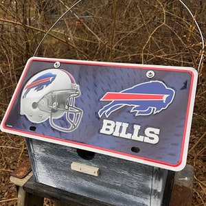 Buffalo Bills NFL License Plate Football Birdhouse Grey Fully Functional image 1