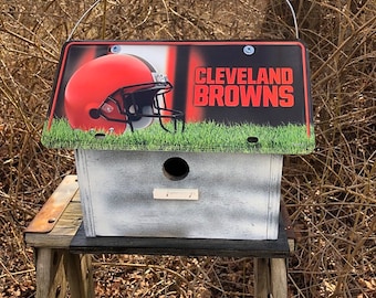 Cleveland Browns Vanity License Plate Primitive Birdhouse Football