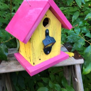 Primitive Birdhouse Rustic Metal Bottle Opener image 1