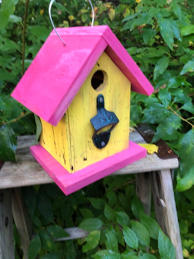 Primitive Birdhouse Rustic Metal Bottle Opener image 1