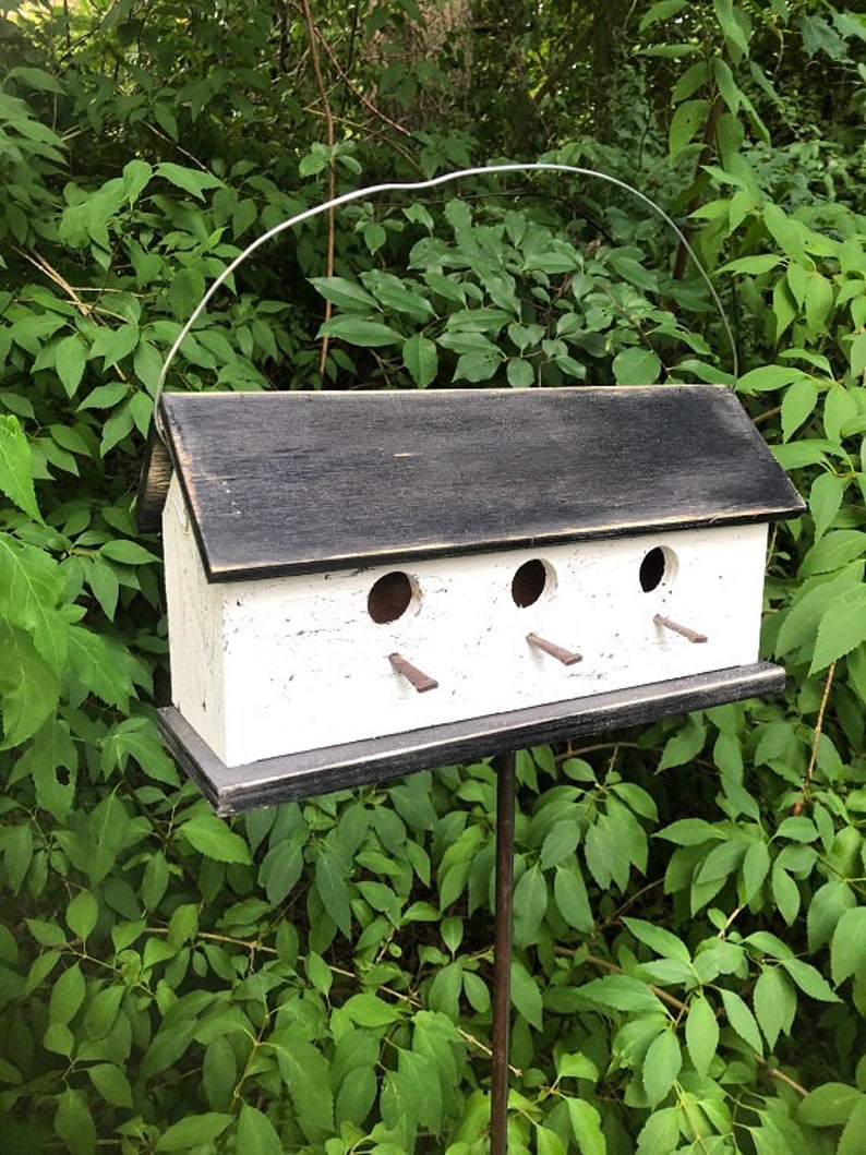 SALE Primitive Country Three Hole Birdhouse Separate Etsy