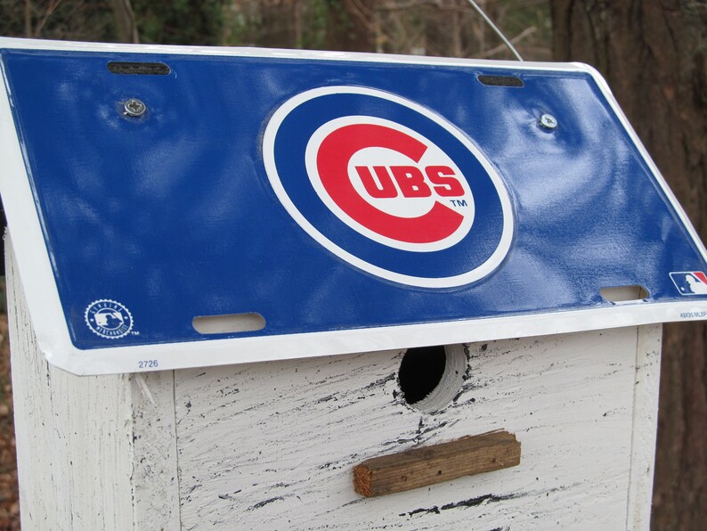 Chicago Cubs Baseball License Plate Birdhouse Primitive MLB Etsy