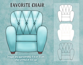 Digital stamp - Favorite Chair - great prop for your pet stamps