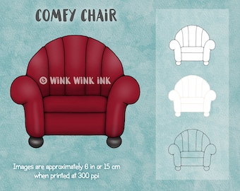 Digital stamp - Comfy Chair - great prop for pet stamps