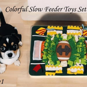 Sniff & Seek Slow Feeder Mat Set for Dogs - Interactive Mental Enrichment Toy,  Indoor Puzzle Games for Anxious Pets