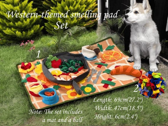 SZEE Dog Snuffle Mat - Interactive Slow Feeder & Mental Stimulation Toy For Large Dogs (17.5"x17.5")