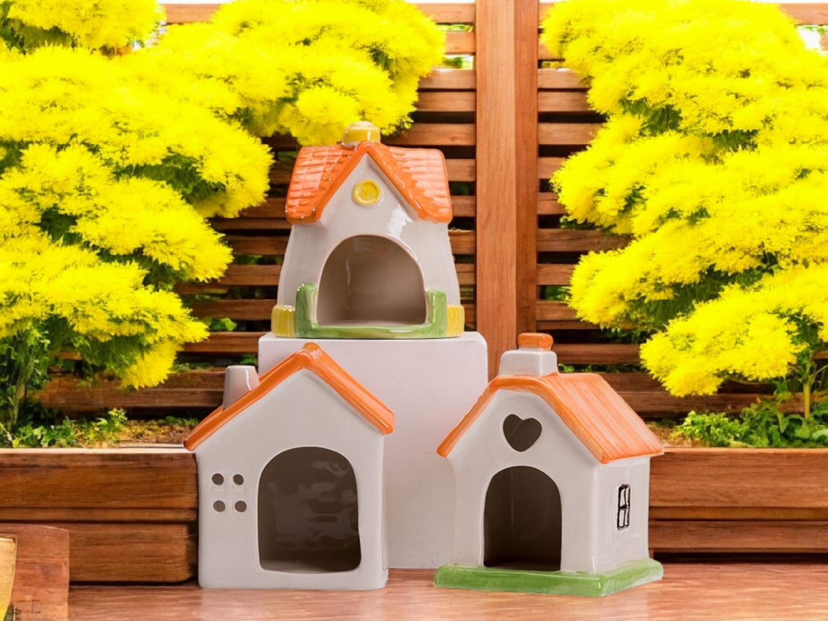 Image showcasing Ceramic Hamster Houses Sets-cute Mini Pet Home Collection for Small ...