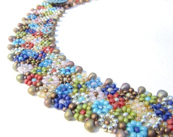 Beading Tutorial - 31 Morocco Collar, Bead Pattern, Seed Beadweaving, Intermediate