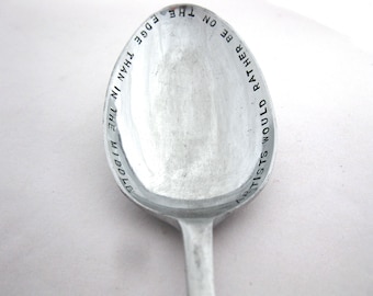 Personalised Vintage Dessertspoon Hand Stamped Around the Edge