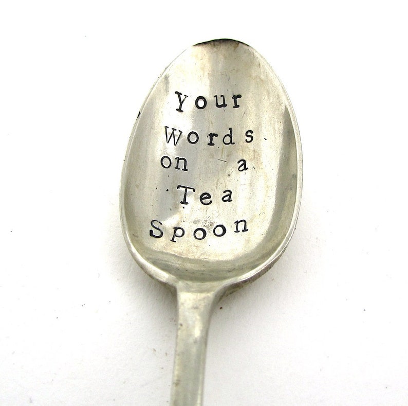 Personalised Tea Spoon, Handstamped Vintage Teaspoon, Tea Lovers Gift, Hand Stamped Flatware image 1